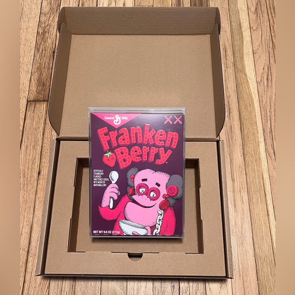 KAWS Franken Berry Limited Edition Cereal Box | Collectible